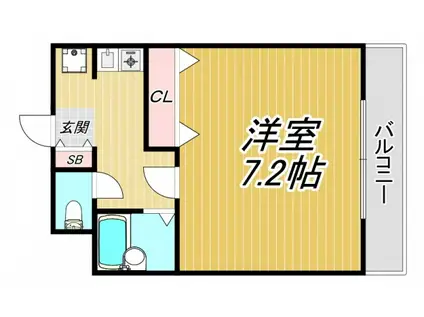 ハイツフルブルームII(1K/1階)の間取り写真