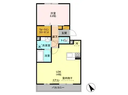 パインヒルズ胡録台(1LDK/3階)の間取り写真