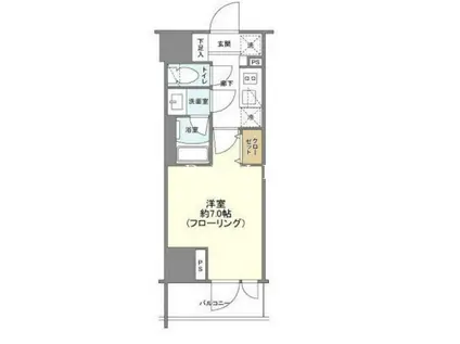 ピアース南麻布(1K/6階)の間取り写真