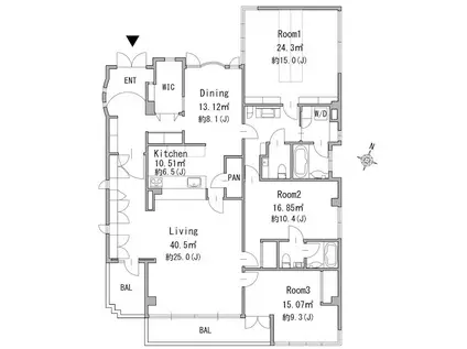 MAレジデンス(3LDK/1階)の間取り写真