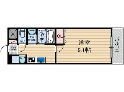グーデンターク富田(1K/4階)の間取り写真