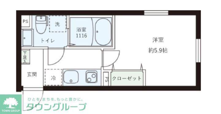 レピュア目黒本町レジデンス(1K/1階)の間取り写真