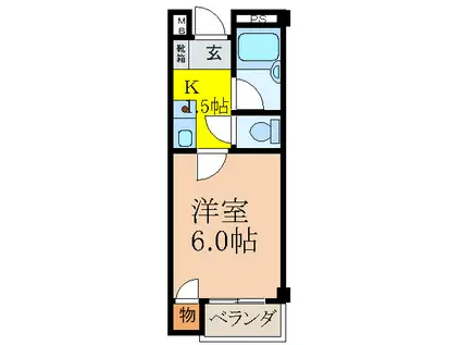 ヒカリハイツ(1K/3階)の間取り写真
