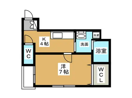 ルミエールカトウ(1K/1階)の間取り写真