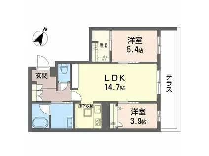 メゾン ド シルヴィア(2LDK/1階)の間取り写真