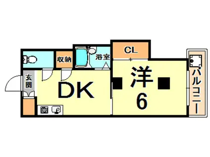 グリーンハイツ山水A棟(1DK/1階)の間取り写真