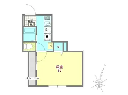 アルコイリス東浦和(1K/1階)の間取り写真