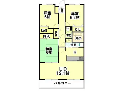 クレアコートロイヤル(3LDK/4階)の間取り写真