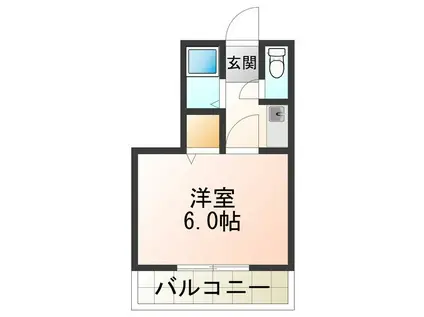 シャトル市大前(1K/2階)の間取り写真