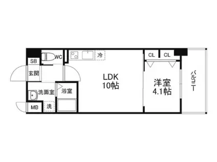 AND TERRACE天王寺(1LDK/6階)の間取り写真