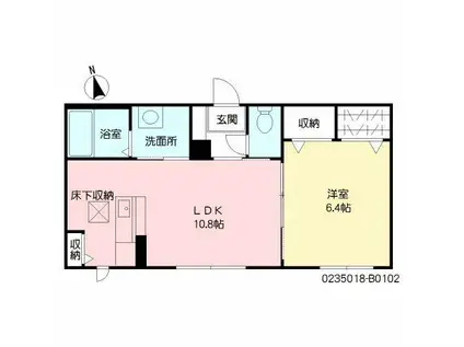 シャーメゾンHIRA  B棟(1LDK/1階)の間取り写真