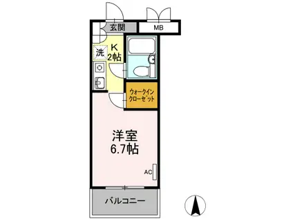 GERMER武蔵中原ジェルメムサシナカハラ(1K/3階)の間取り写真
