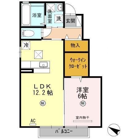 レスパッス・ゼン(1LDK/1階)の間取り写真