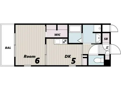 有恒五番館(1DK/5階)の間取り写真