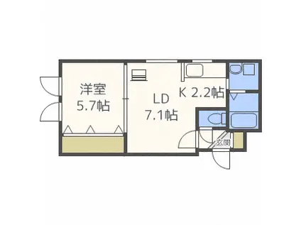 エテルノ白石(1LDK/3階)の間取り写真