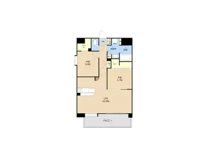 LIBTH八王寺タワー(2LDK/13階)の間取り写真