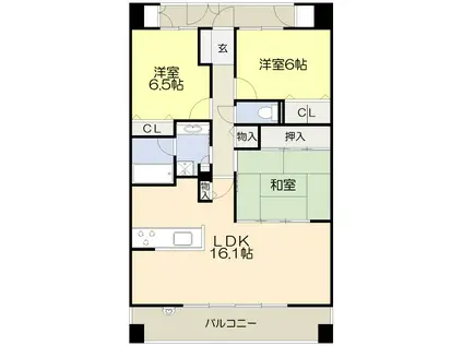 グランファースト千里桃山台8号棟(3LDK/3階)の間取り写真
