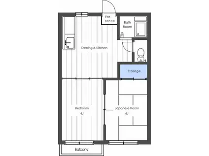 秋桜ハイツ(2DK/1階)の間取り写真