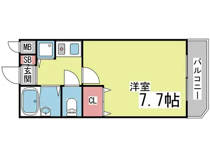 シェレナ六甲(1K/1階)の間取り写真