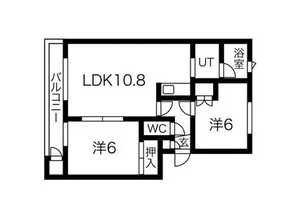 エステーラV(2LDK/1階)の間取り写真