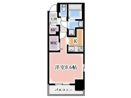 エイペックス名古屋鶴舞公園前(1K/6階)の間取り写真