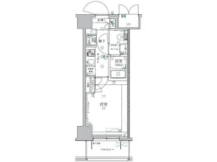 南池袋レジデンス(1K/8階)の間取り写真