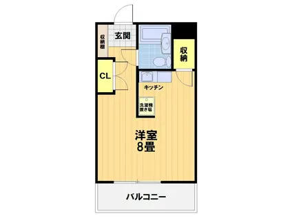 第26長栄センチュリーハイツ(ワンルーム/2階)の間取り写真