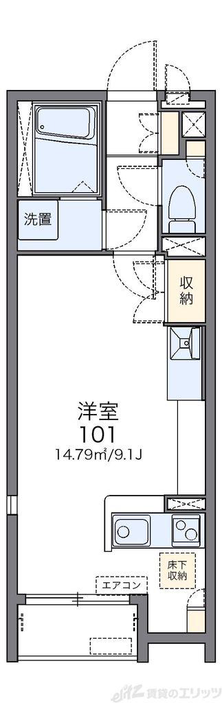 レオネクストカサベルテ(ワンルーム/2階)の間取り写真