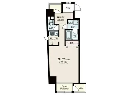 CONDE葵一丁目(ワンルーム/4階)の間取り写真