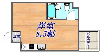 イーストヴィレッジ三宮(ワンルーム/1階)の間取り写真