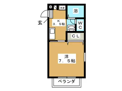 ATLASION(1K/2階)の間取り写真