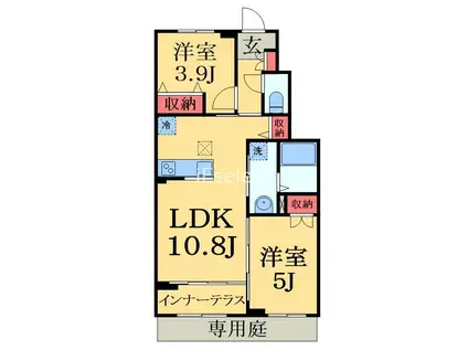 ディア マイアミ(2LDK/1階)の間取り写真