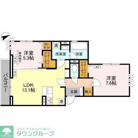 クレードルグラン(2LDK/3階)の間取り写真