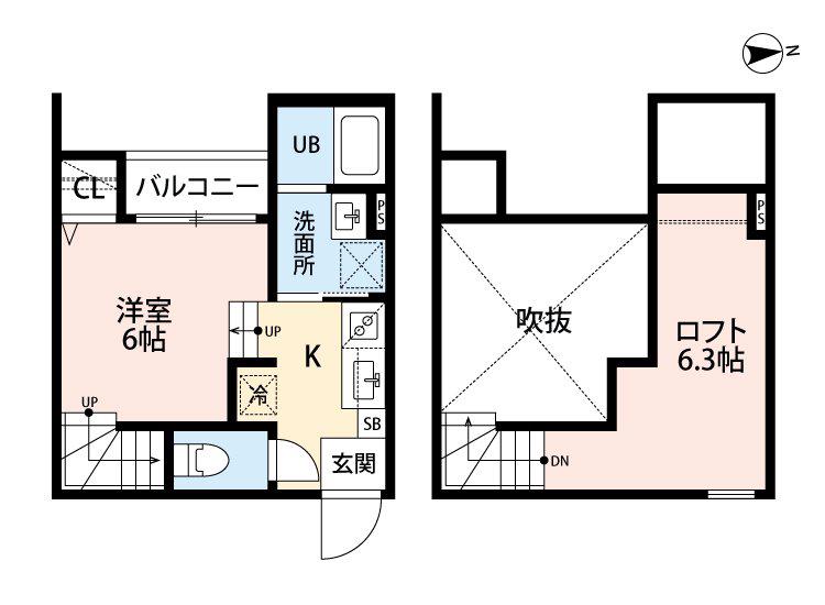 T.A坪井5丁目B棟(1SK/1階)の間取り写真