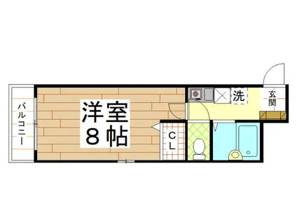 ラオーブ(1K/2階)の間取り写真