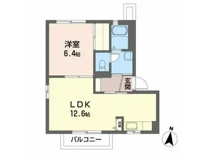 マハロクイーンB(1LDK/1階)の間取り写真