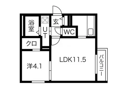 テラ ブライト(1LDK/2階)の間取り写真