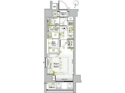 ブライズ西大井(1K/3階)の間取り写真