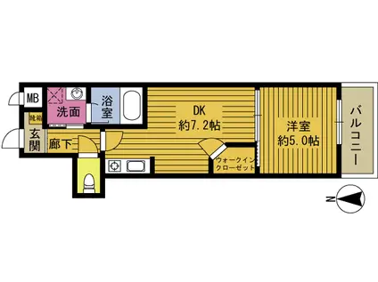 S-FORT大分長浜町(1DK/2階)の間取り写真
