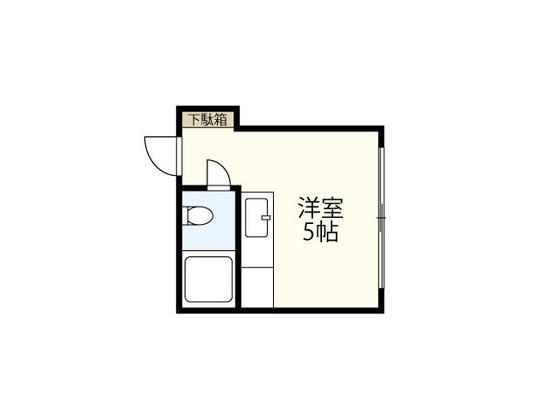 アビタシオン鳩(ワンルーム/3階)の間取り写真