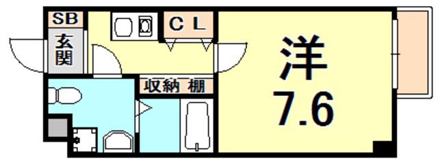 阪急今津線 門戸厄神駅 徒歩2分 3階建 築20年(1K/2階)の間取り写真