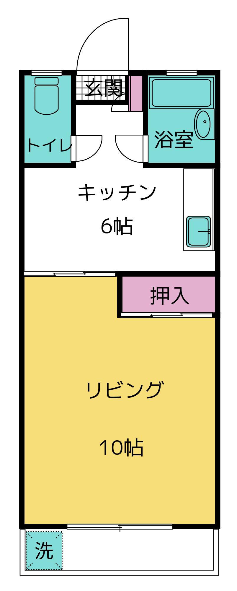 いづみやビルI(1DK/3階)の間取り写真