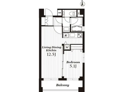 ディナック八王子(1LDK/6階)の間取り写真