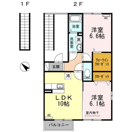 メゾン シャリテ(2LDK/2階)の間取り写真