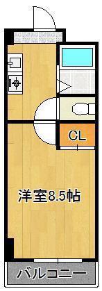 KMマンション北方(1K/6階)の間取り写真