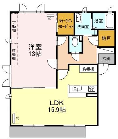 GRANCEED寿(1LDK/1階)の間取り写真