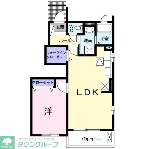 スプレンディードA(1LDK/1階)の間取り写真