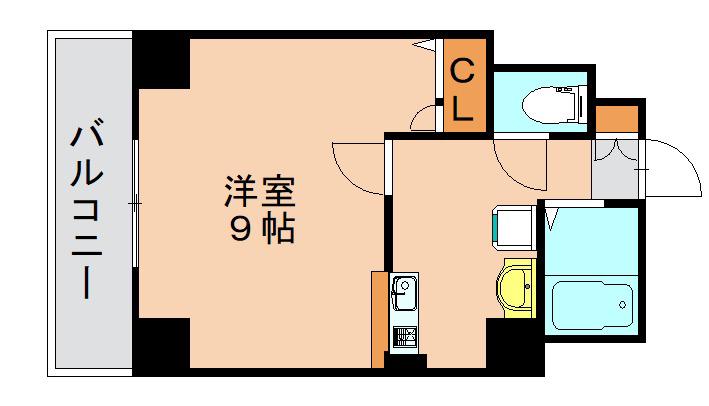 ドリームベイサイドII(1DK/6階)の間取り写真