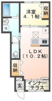 船橋市夏見台1丁目アパート(1LDK/1階)の間取り写真