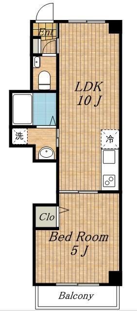 シナーラ上野毛(1LDK/3階)の間取り写真